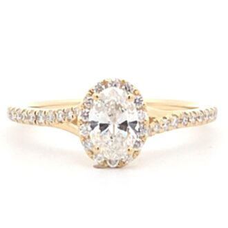 1/2ct Oval Lab-Grown Bypass Engagement Ring 10k Yellow Gold