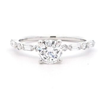 Round 0.75ct Lab-Grown Engagement Ring 10k White Gold