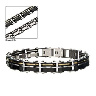 Inox Men's Two-Tone IP Reversible Stainless Steel Bracelet