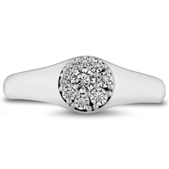 Hearts on Fire Tessa Circle Signet Ring .27ctw 18k WG