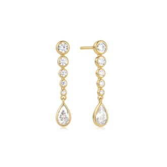 Ania Haie Graduated Bezel CZ Teardrop Gold-Plated Earrings