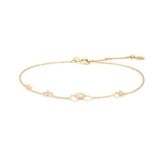 Lyric 14K Yellow Gold Marquise Opal & Diamond Bracelet 7"