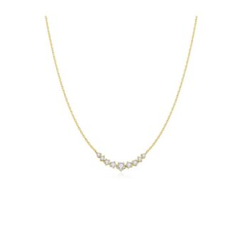 Ania Haie Graduated CZ Arc Necklace in Yellow Gold Plate
