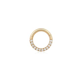14K Yellow Gold Zadie Diamond Clicker Hoop Earring