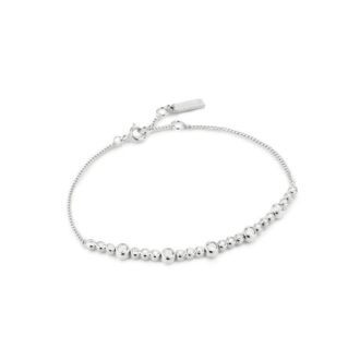 Ania Haie Sterling Silver Bezel-Set CZ Wheat Chain Bracelet