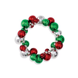 Red, Silver & Green Jingle Bell Earrings