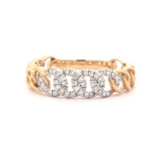 Interlocking Band with .16ctw Diamonds in 10k Yellow Gold