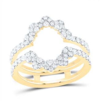 3/4 CTW Diamond Crown Ring Jacket in 14K Yellow Gold