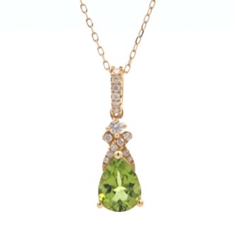 14K Yellow Gold Drop Pendant with .11ctw Diamond Pear Bail