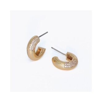 Yellow Cubic Zirconia Polished Huggie Hoop Earrings