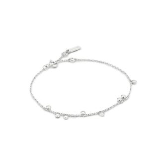 Ania Haie Silver CZ Bezel Droplet Station Bracelet