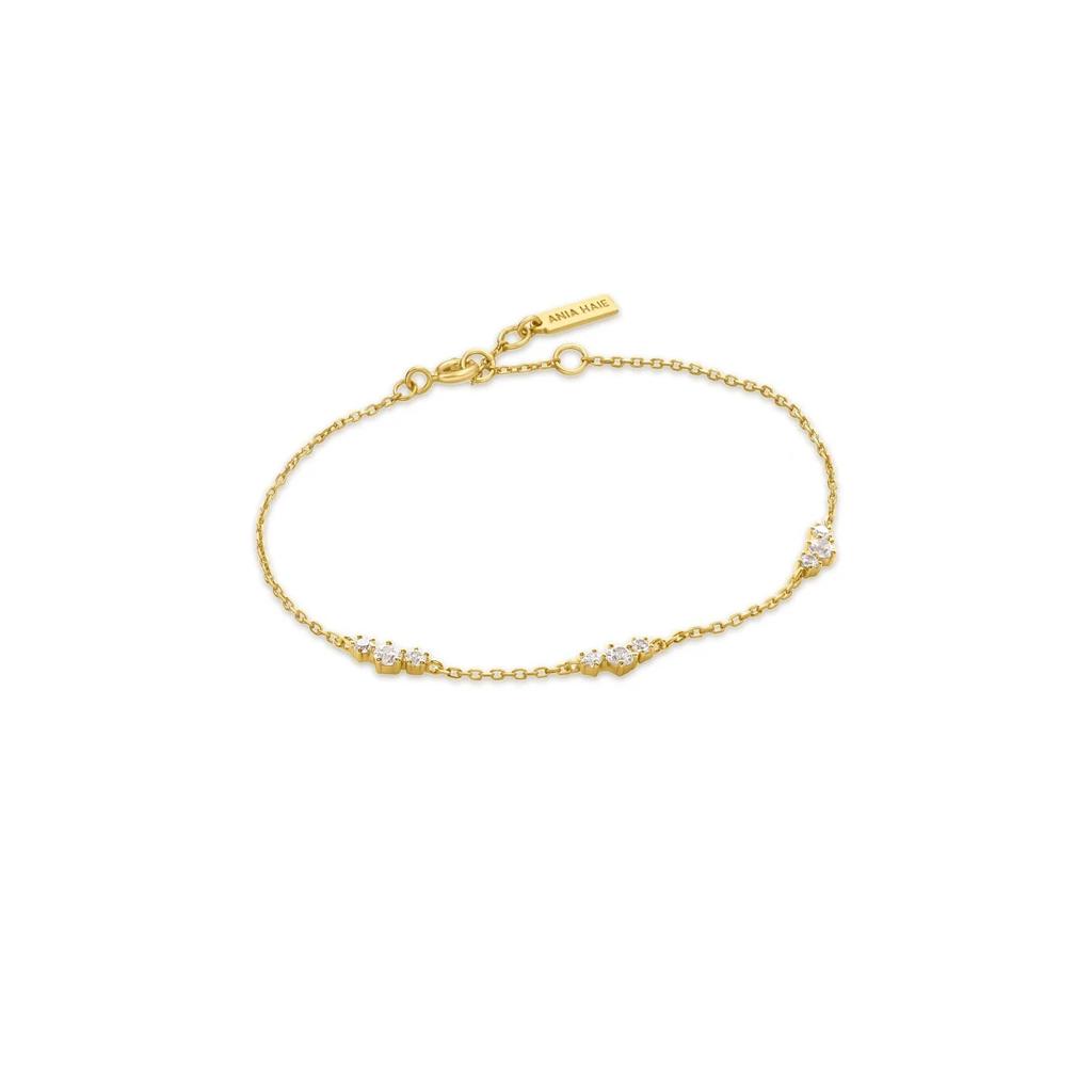 Ania Haie Gold-Plated CZ Cluster Station Bracelet
