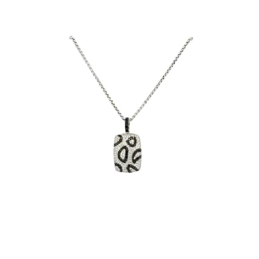 Leopard Print 1.50ctw Black & White Diamond Pendant 14k WG
