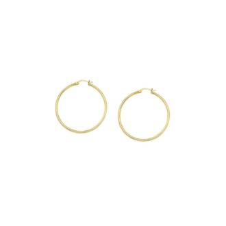 10K Yellow Gold Small Round Tube Hoop Earrings 2mm