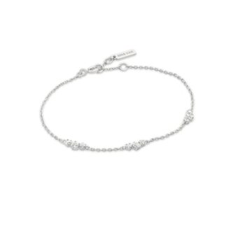 Ania Haie Sterling Silver CZ Cluster Station Bracelet