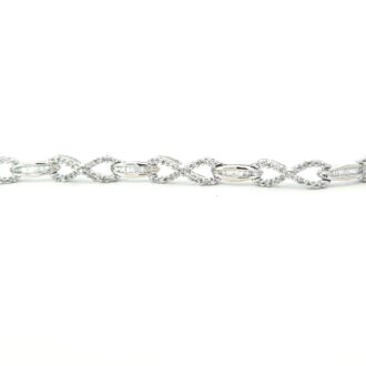10K White Gold 2ctw Diamond Infinity Link Tennis Bracelet