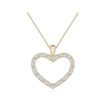 Heart Necklace .50ctw Lab Grown Diamonds 14k Yellow Gold