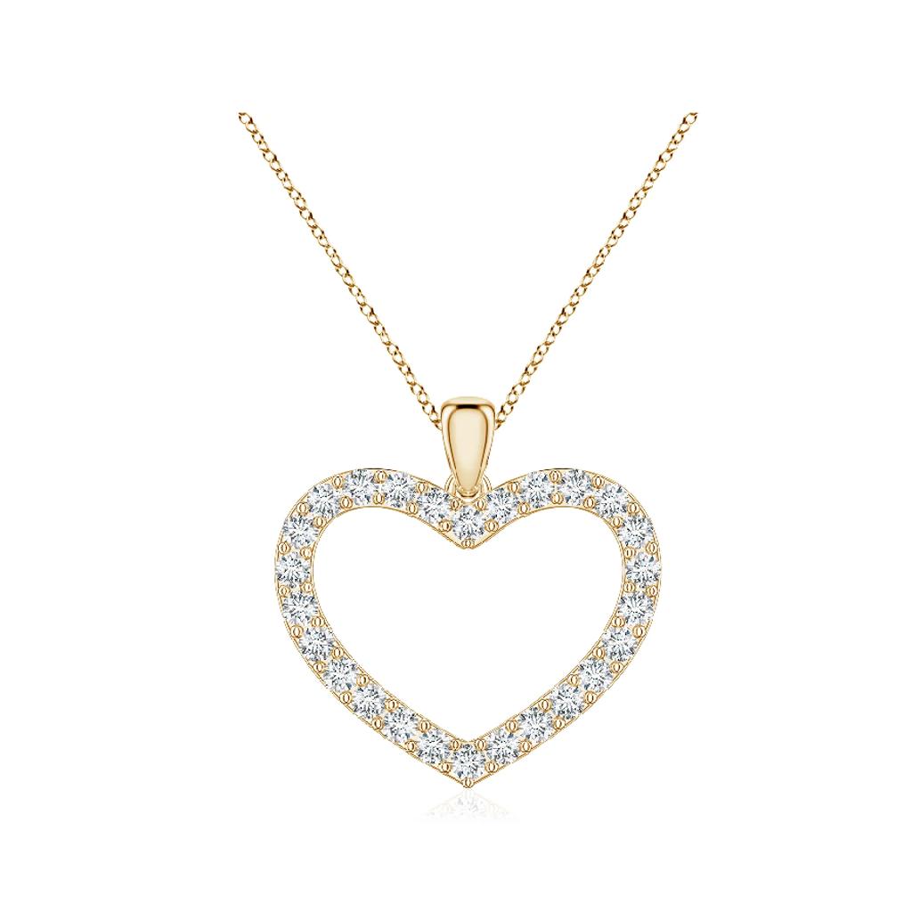 Heart Necklace .50ctw Lab Grown Diamonds 14k Yellow Gold