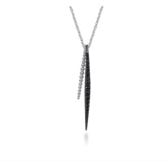 Gabriel Sterling Silver Bujukan Black Spinel Spike Pendant