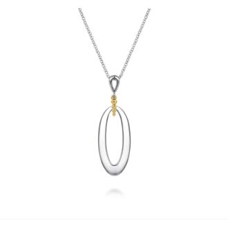 Gabriel Bujukan Open Oval Necklace 14k Yellow Gold & Silver