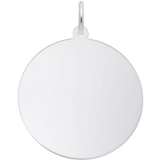 Double Extra Large Round Disc Charm in Sterling Silver by Rembrandt Charms