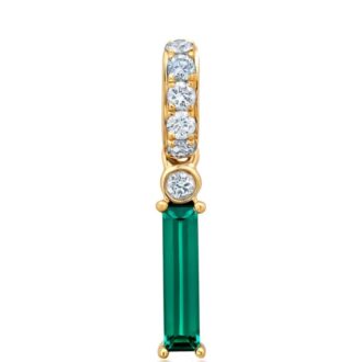 Emerald & .20ctw Lab Diamond Necklace 14k Yellow Gold