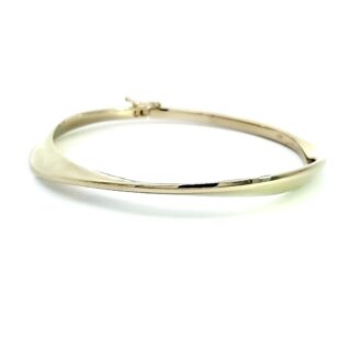 Breuning Curved Bangle Bracelet in 14k Gold-Plated Sterling Silver