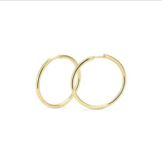 Yellow Gold-Plated 24mm Hoop Earrings, 2.25mm Tube