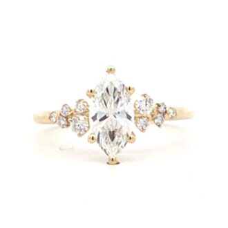 Marquise Lab-Grown Diamond Engagement Ring 10k Yellow Gold