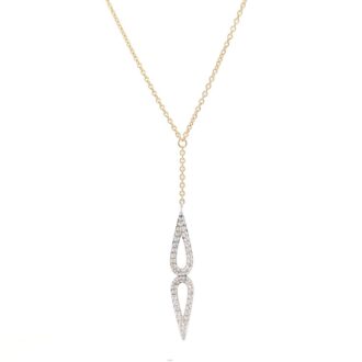 Two-Tone Double Loop Drop Pendant with White Sapphire