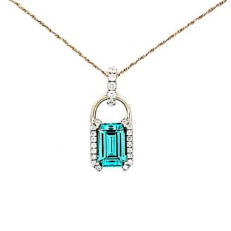 Chrysoberyl & .20ctw Lab-Grown Diamond Necklace 14k Gold