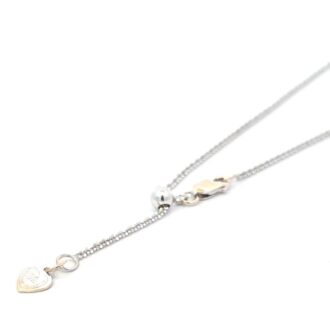 14k White Gold 20" Adjustable Sparkle Chain Necklace
