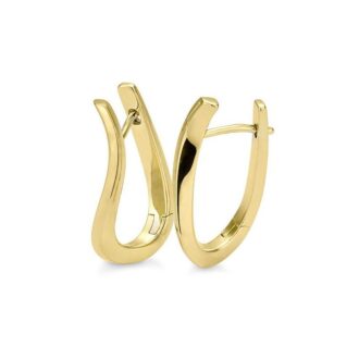 Breuning Huggie Hoop Earrings in Gold-Plated Sterling Silver