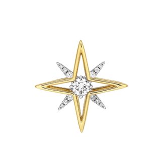 Star Necklace with .55ctw Round Lab Grown Diamonds in 14k Two-Tone