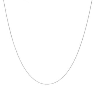 Diamond Cut Cable Chain 18" Length in 14 Karat White Gold