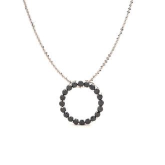 Pre-Owned 14K White Gold 1ctw Black Diamond Eternity Pendant