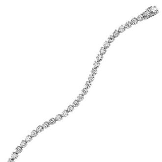 69-Stone 3ctw Diamond Tennis Bracelet 14k White Gold