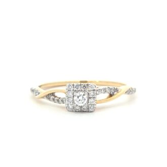 1/5ctw Diamond Square Halo Promise Ring in 10K Yellow Gold