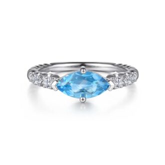 Gabriel Bujukan Blue Topaz & White Sapphire Sterling Ring