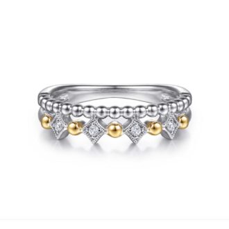 Gabriel Bujukan Two-Tone Beaded Stackable Ring