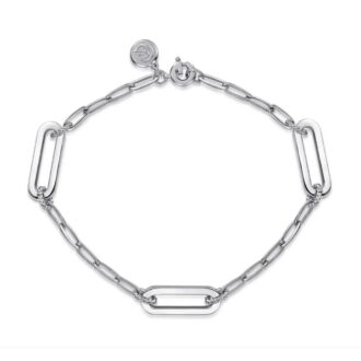 Gabriel Bujukan Open Link Station Bracelet, Sterling Silver
