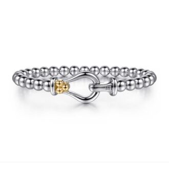 Gabriel Bujukan Horseshoe Bangle in 14k Gold & Silver