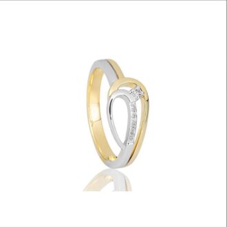 Gold-Plated Sterling Silver White Sapphire Double Loop Ring