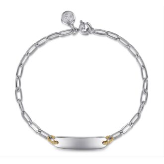 Gabriel Bujukan 14k Gold & Silver Engravable Bar Bracelet 7"