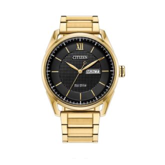 Citizen Men's Gold-Tone Dress Watch with Black Dial