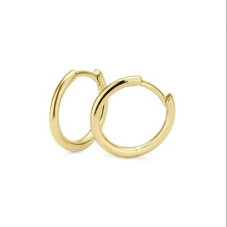 Yellow Gold-Plated 20mm Hoop Earrings, 2mm Tube